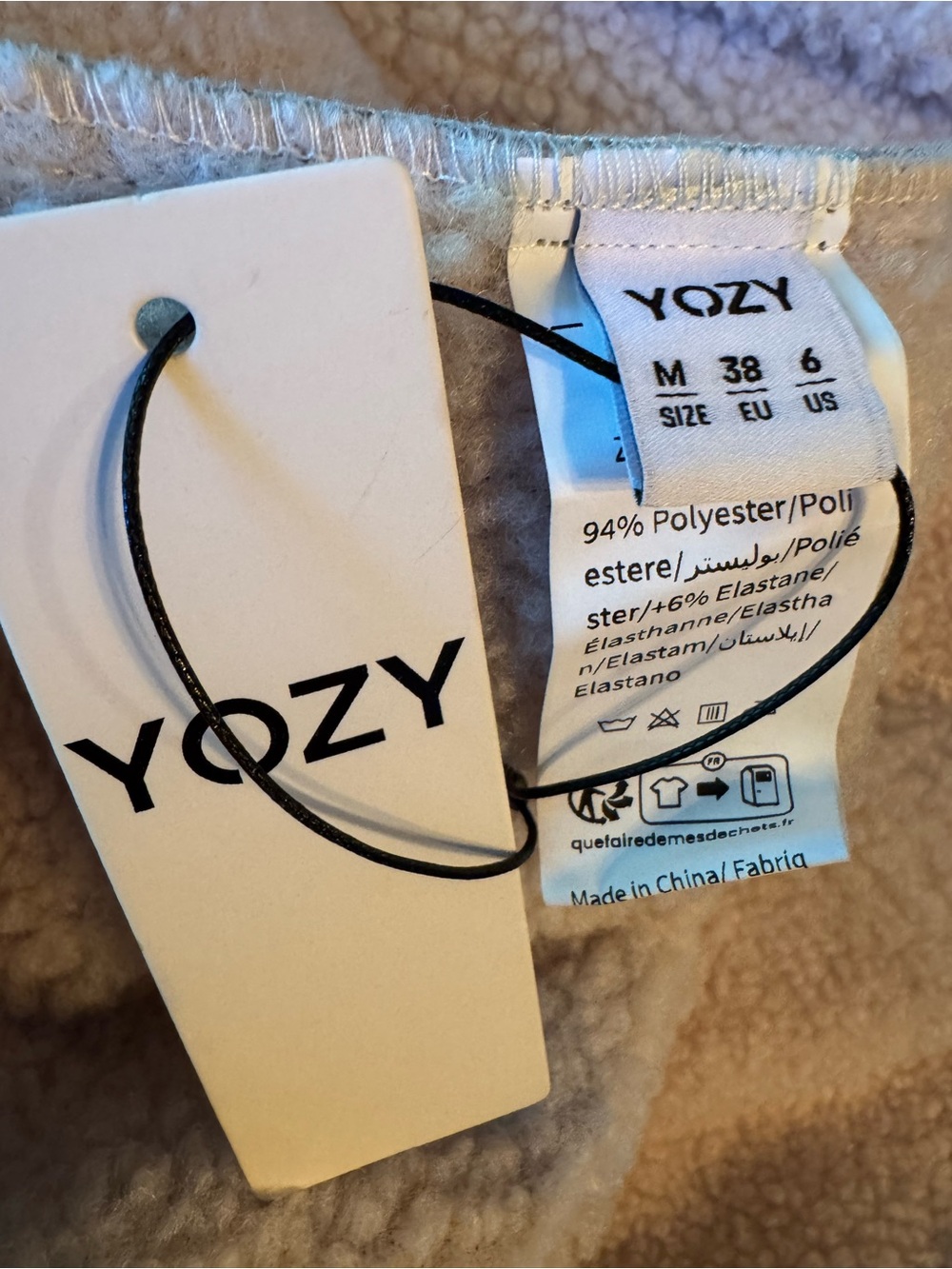 Yozy Long Double-Breasted Shearling-Trim Trench Coat in Camel NWT Medium - Picture 9 of 9